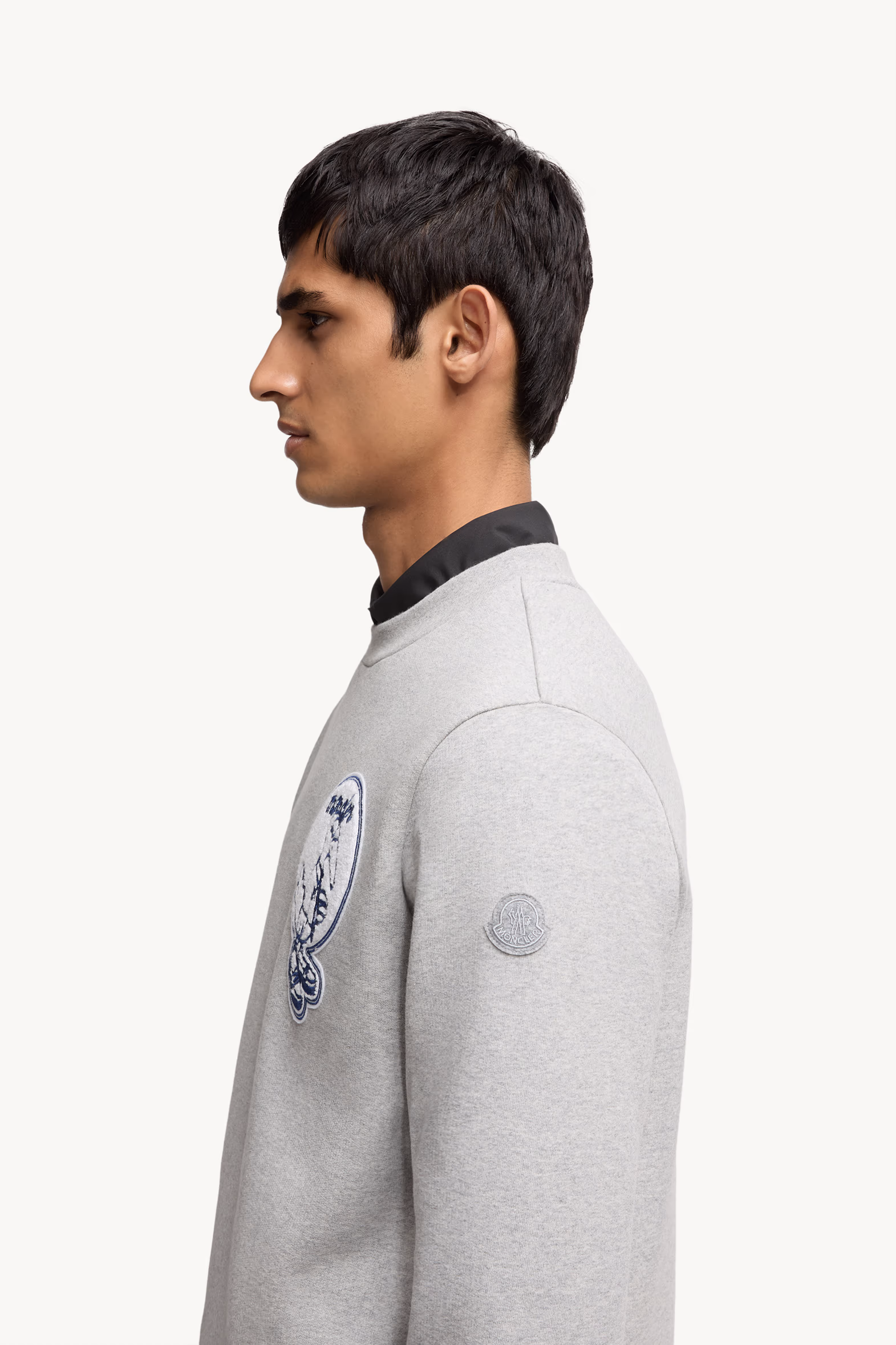 Mascot Patch Cotton Sweatshirt Men Grey Moncler 4